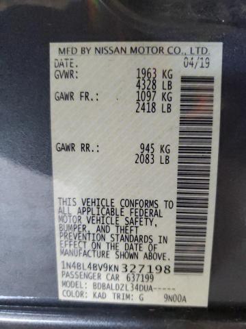 2019 NISSAN ALTIMA S - 1N4BL4BV9KN327198