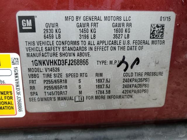2015 CHEVROLET TRAVERSE L - 1GNKVHKD3FJ268866