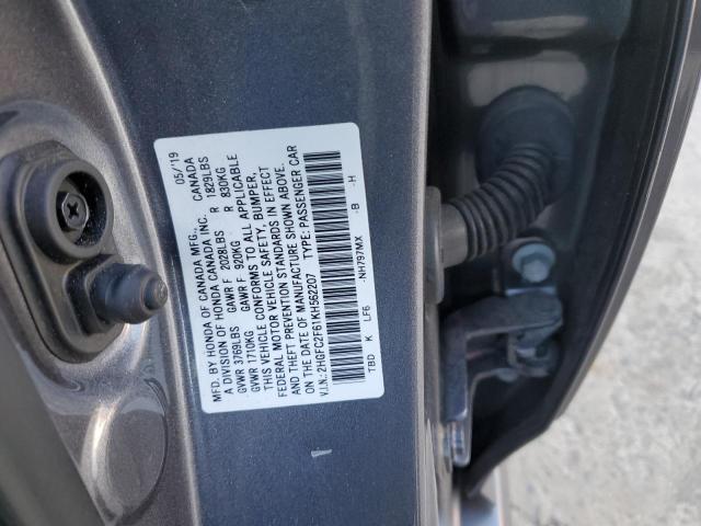 2019 HONDA CIVIC LX - 2HGFC2F61KH562207
