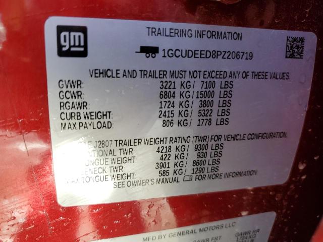 2023 CHEVROLET SILVERADO - 1GCUDEED8PZ206719