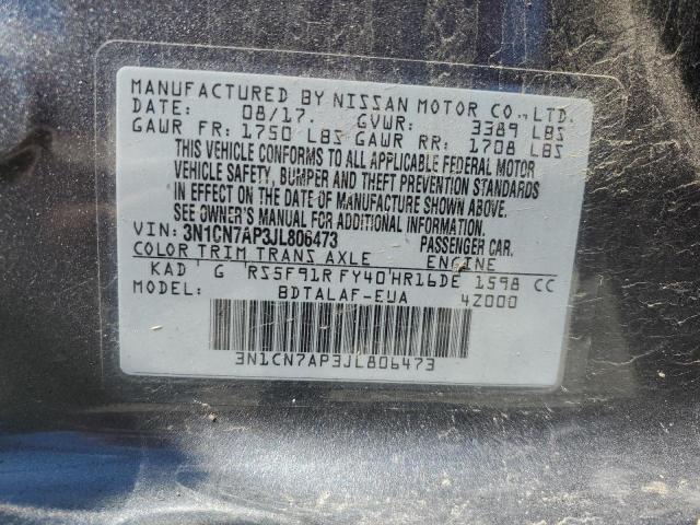 2018 NISSAN VERSA S - 3N1CN7AP3JL806473
