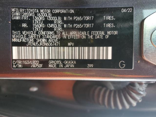 2022 TOYOTA 4RUNNER SR JTENU5JR3N6067471