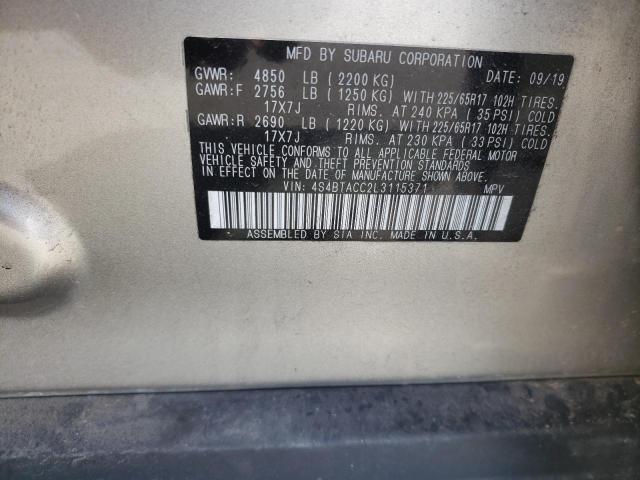 2020 SUBARU OUTBACK PR - 4S4BTACC2L3115371