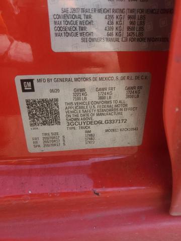 2020 CHEVROLET SILVERADO - 3GCUYDED6LG337172