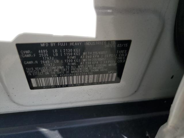 2015 SUBARU OUTBACK 2. 4S4BSAEC6F3304190