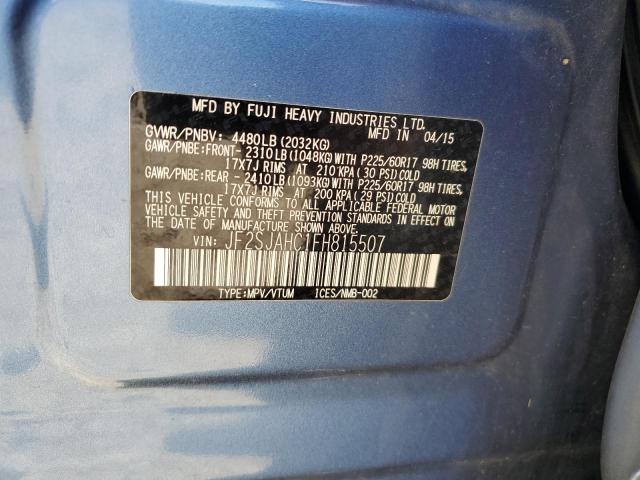 2015 SUBARU FORESTER 2 - JF2SJAHC1FH815507