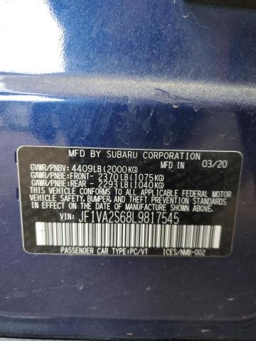 2020 SUBARU WRX STI - JF1VA2S68L9817545