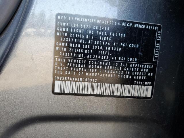 2018 VOLKSWAGEN TIGUAN SE - 3VV2B7AX6JM160942