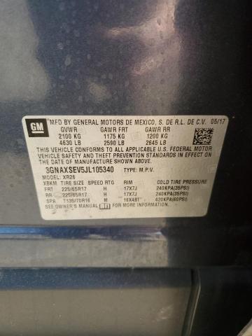 2018 CHEVROLET EQUINOX LT - 3GNAXSEV5JL105340