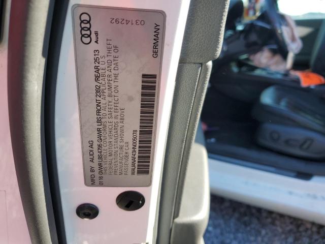 2017 AUDI A4 PREMIUM WAUANAF43HN005078