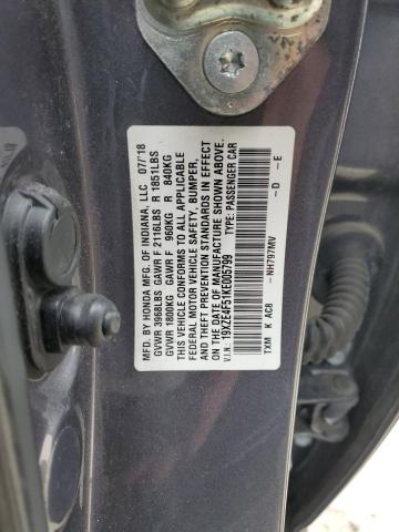 2019 HONDA INSIGHT EX 19XZE4F51KE005799