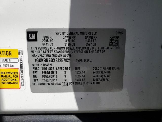 2015 GMC ACADIA SLE 1GKKRNEDXFJ257021