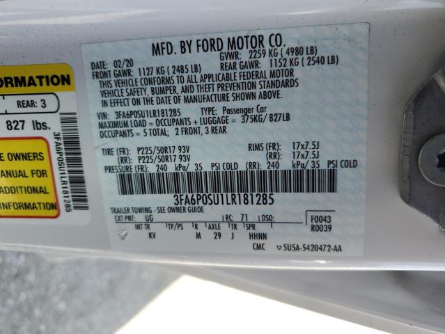 2020 FORD FUSION TIT - 3FA6P0SU1LR181285