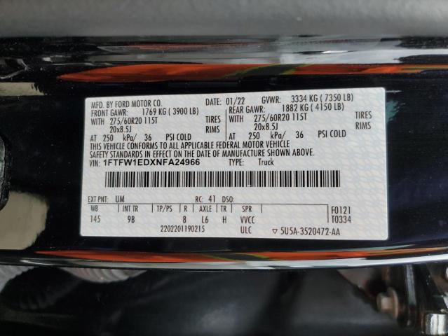2022 FORD F150 SUPER - 1FTFW1EDXNFA24966