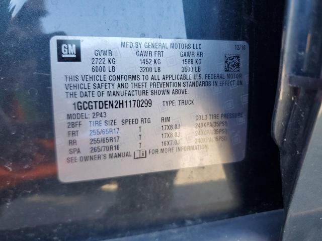 2017 CHEVROLET COLORADO Z - 1GCGTDEN2H1170299