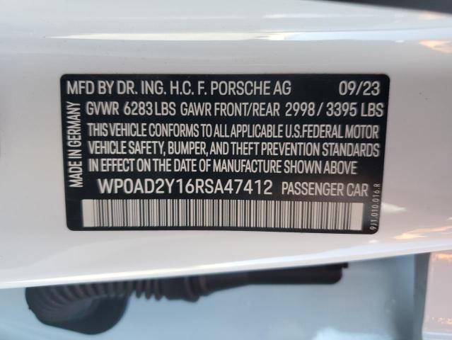 2024 PORSCHE TAYCAN GTS - WP0AD2Y16RSA47412