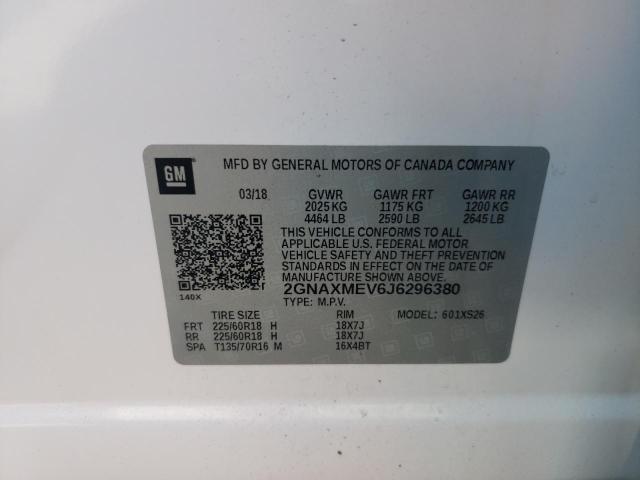 2018 CHEVROLET EQUINOX PR - 2GNAXMEV6J6296380