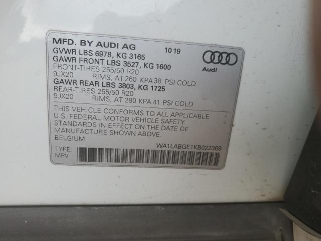 2019 AUDI E-TRON PRE - WA1LABGE1KB022369