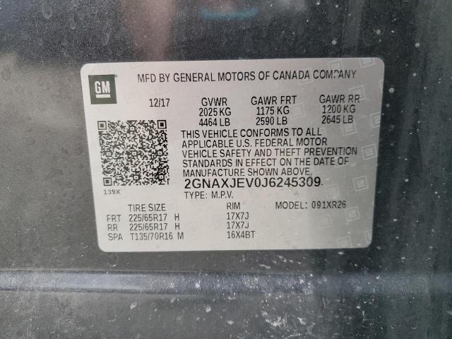 2018 CHEVROLET EQUINOX LT - 2GNAXJEV0J6245309