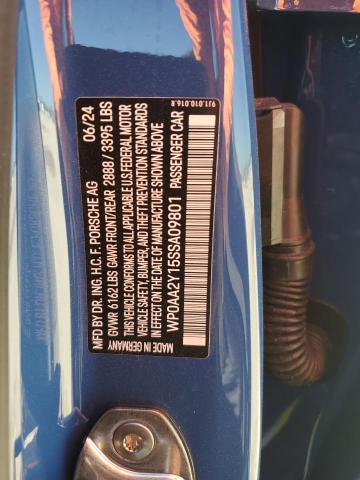 2025 PORSCHE TAYCAN WP0AA2Y15SSA09801