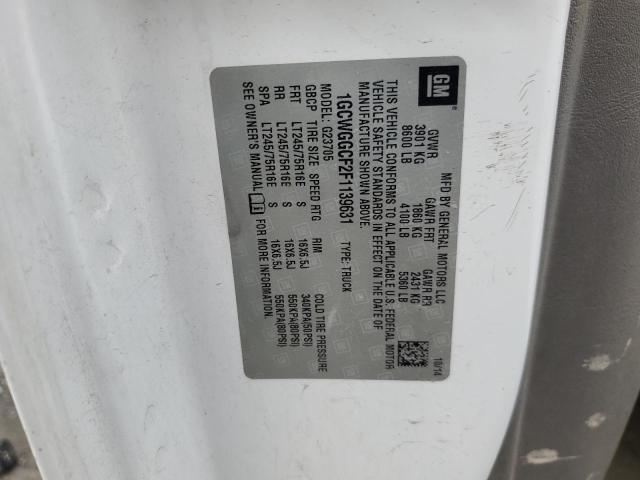 2015 CHEVROLET EXPRESS G2 - 1GCWGGCF2F1139631
