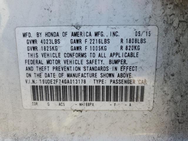 2016 ACURA ILX PREMIU 19UDE2F74GA013178