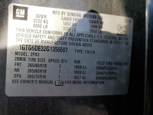 2016 GMC CANYON SLT 1GTG6DE32G1356607