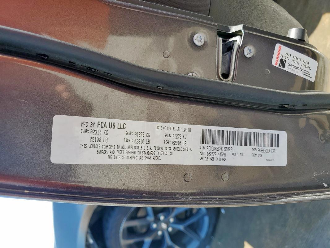 2019 DODGE CHARGER SX - 2C3CDXBG7KH550271