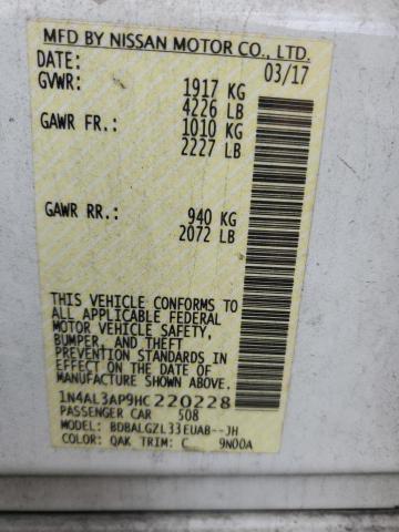 2017 NISSAN ALTIMA 2.5 - 1N4AL3AP9HC220228