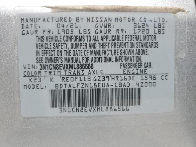 2021 NISSAN VERSA SV - 3N1CN8EVXML886566