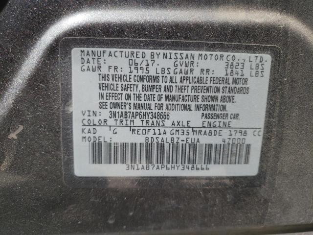 2017 NISSAN SENTRA S - 3N1AB7AP6HY348666