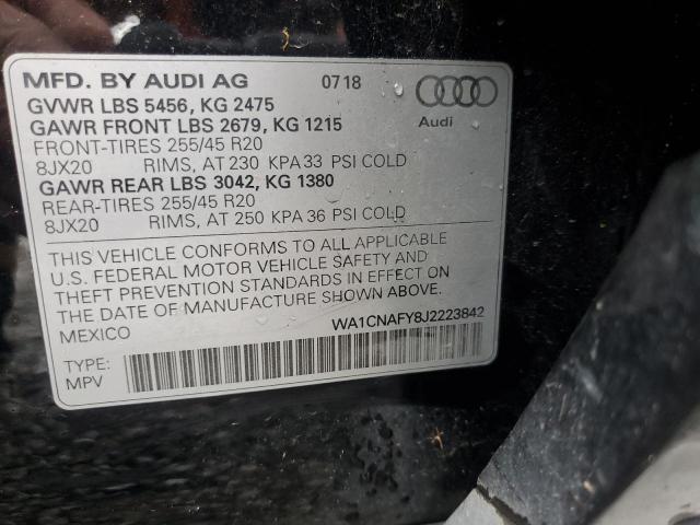 2018 AUDI Q5 PRESTIG WA1CNAFY8J2223842
