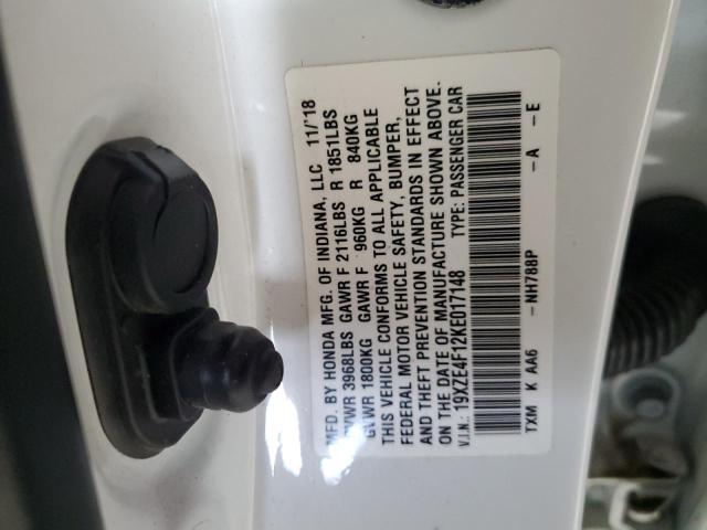 2019 HONDA INSIGHT LX 19XZE4F12KE017148