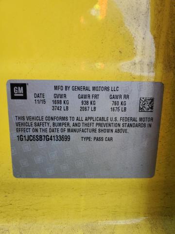 2016 CHEVROLET SONIC LT - 1G1JC6SB7G4133699