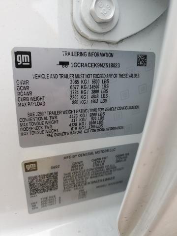 2022 CHEVROLET SILVERADO - 1GCRACEK9NZ518823