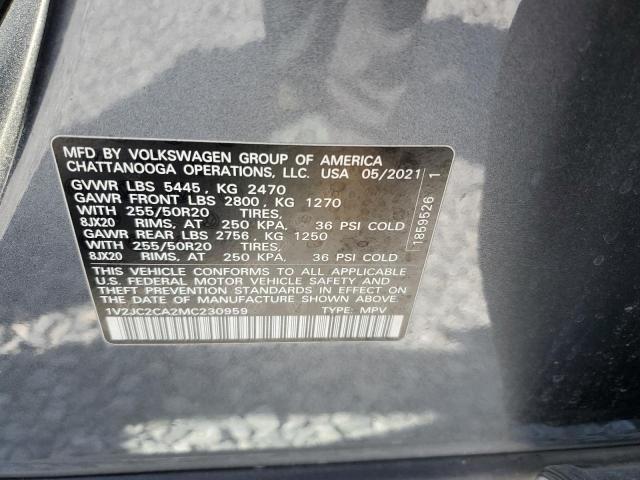 2021 VOLKSWAGEN ATLAS CROS - 1V2JC2CA2MC230959