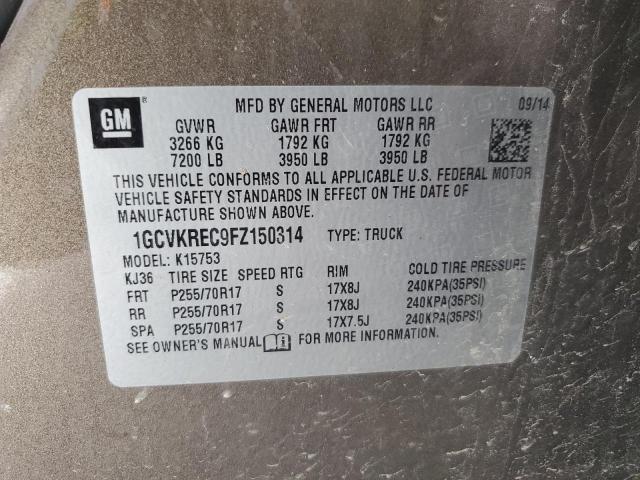 2015 CHEVROLET SILVERADO - 1GCVKREC9FZ150314