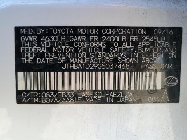 2016 LEXUS IS 200T JTHBA1D29G5037468