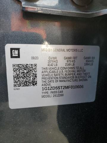 2021 CHEVROLET MALIBU LT - 1G1ZD5ST2MF010606