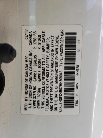 2017 HONDA CIVIC LX - 2HGFC4B07HH309043