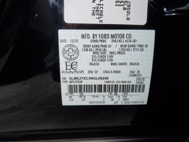 2022 LINCOLN AVIATOR RE 5LM5J7XC3NGL06290