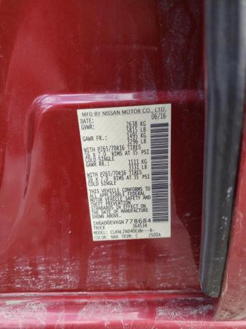 2016 NISSAN FRONTIER S - 1N6AD0EVXGN778684