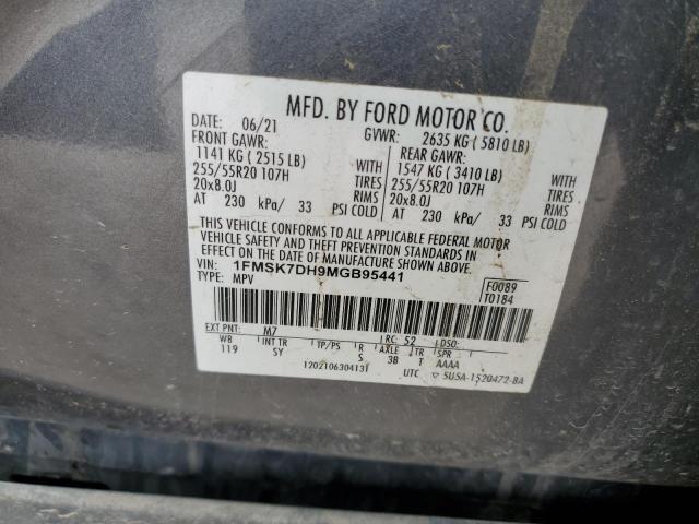 2021 FORD EXPLORER X - 1FMSK7DH9MGB95441