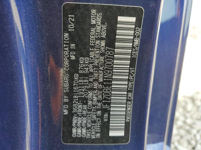 2022 SUBARU BRZ LIMITE JF1ZDBE11N9700787