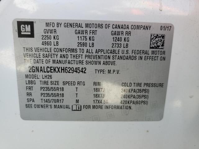 2017 CHEVROLET EQUINOX 2GNALCEKXH6294542