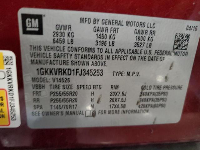 2015 GMC ACADIA SLT - 1GKKVRKD1FJ345253