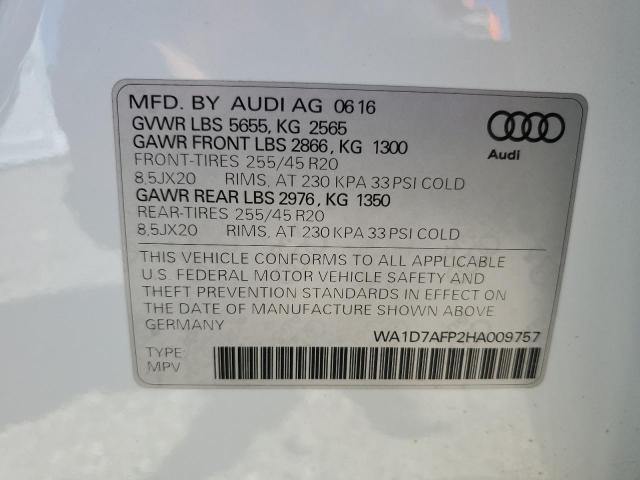 2017 AUDI Q5 PREMIUM - WA1D7AFP2HA009757