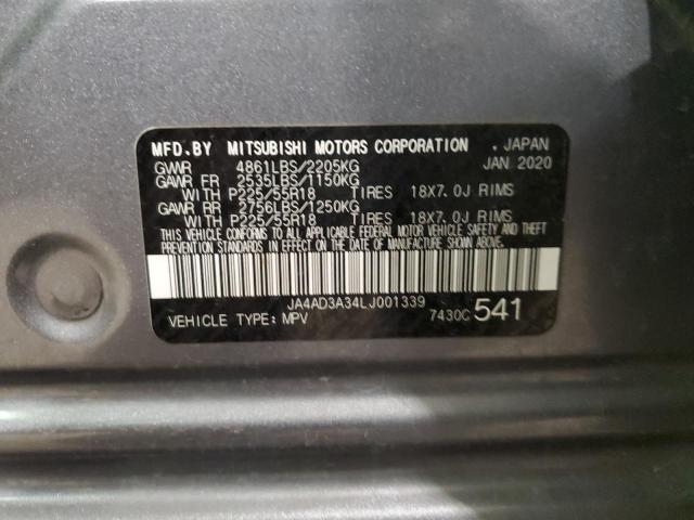 2020 MITSUBISHI OUTLANDER JA4AD3A34LJ001339