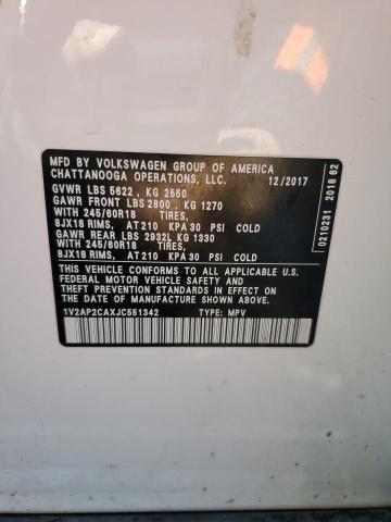 2018 VOLKSWAGEN ATLAS S 1V2AP2CAXJC551342