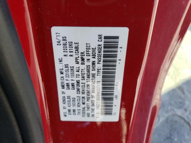 2017 HONDA ACCORD EXL - 1HGCT1B89HA007176